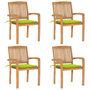 Voir la diapositive 1 : VIDAXL Chaises de jardin empilables avec coussins lot de 4 Teck solide
