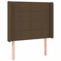 Voir la diapositive 3 : VIDAXL Tete de lit a LED Marron fonce 103x16x118/128 cm Tissu