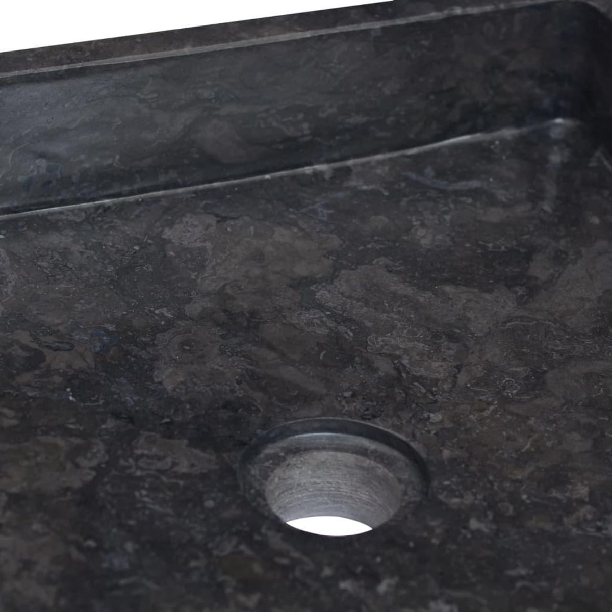 VIDAXL Lavabo Noir 40x40x10 cm Marbre