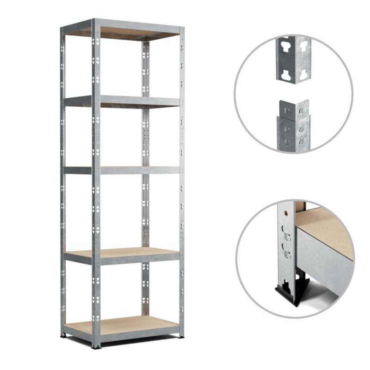EUROSPEN Etagere de Rangement  modulable et polyvalente pour atelier, garage, cave...Charges Lourdes 172x75x30cm - Gris