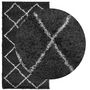Voir la diapositive 3 : VIDAXL Tapis shaggy a poils longs moderne noir et creme 60x110 cm