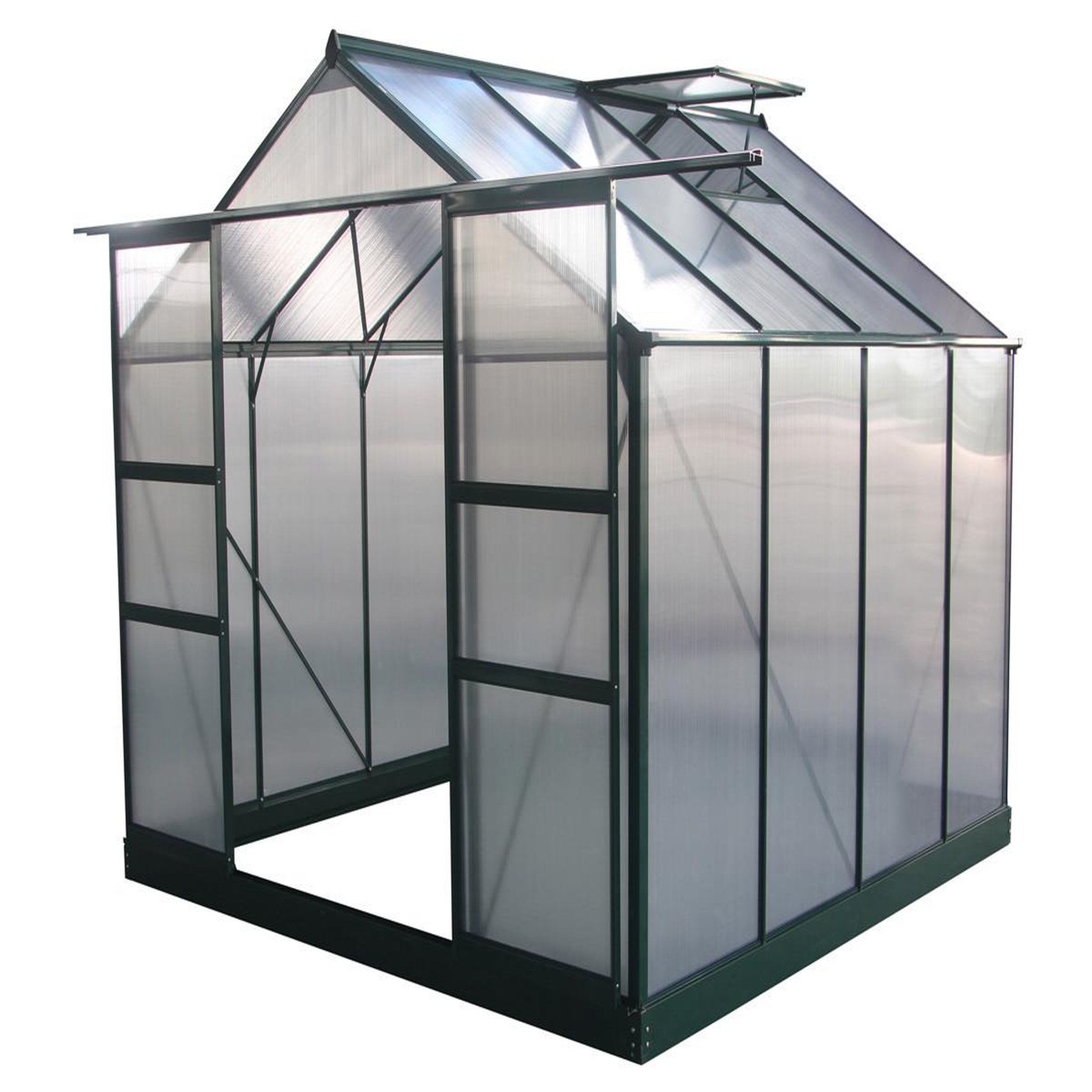 Habitat et Jardin Serre jardin polycarbonate  dahlia  vert sapin 6,15 m²