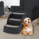 VIDAXL Escalier pliable a 3 marches pour chiens Noir