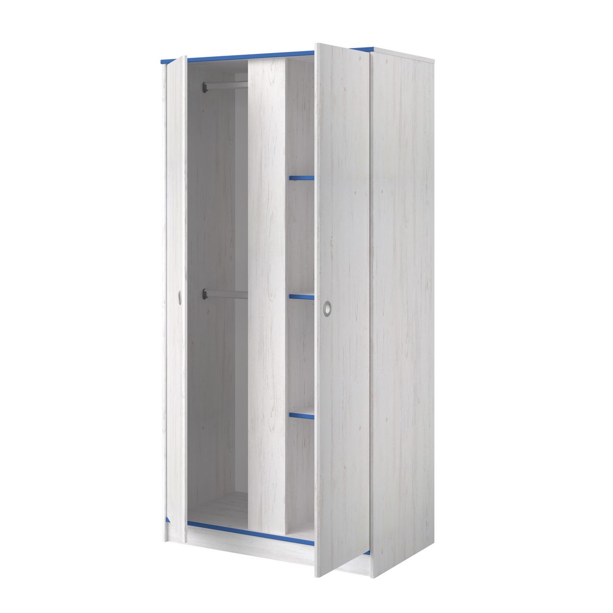 Armoire 2 portes 3 étagères REVERSO