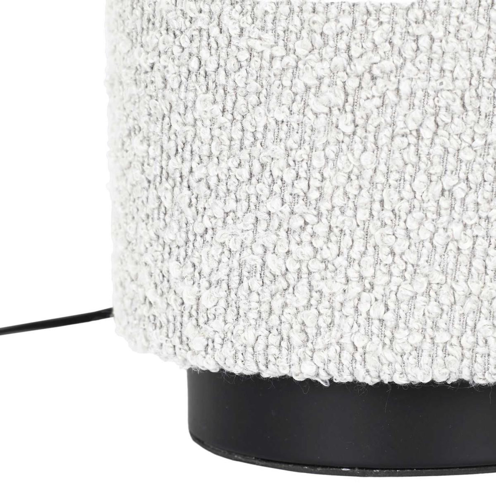 Voir la diapositive 2 : The Home Deco Factory Lampe à poser en tissu  bouclette  20cm naturel