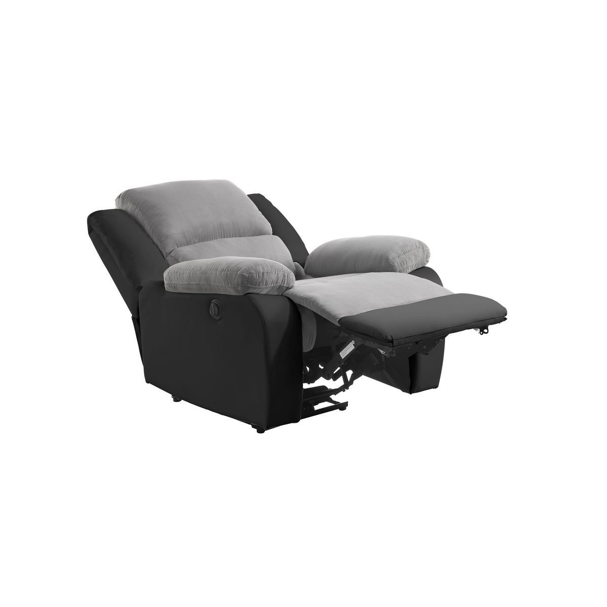 Fauteuil relax électrique tissu pu  et microfibre coloris gris/noir  HELENA