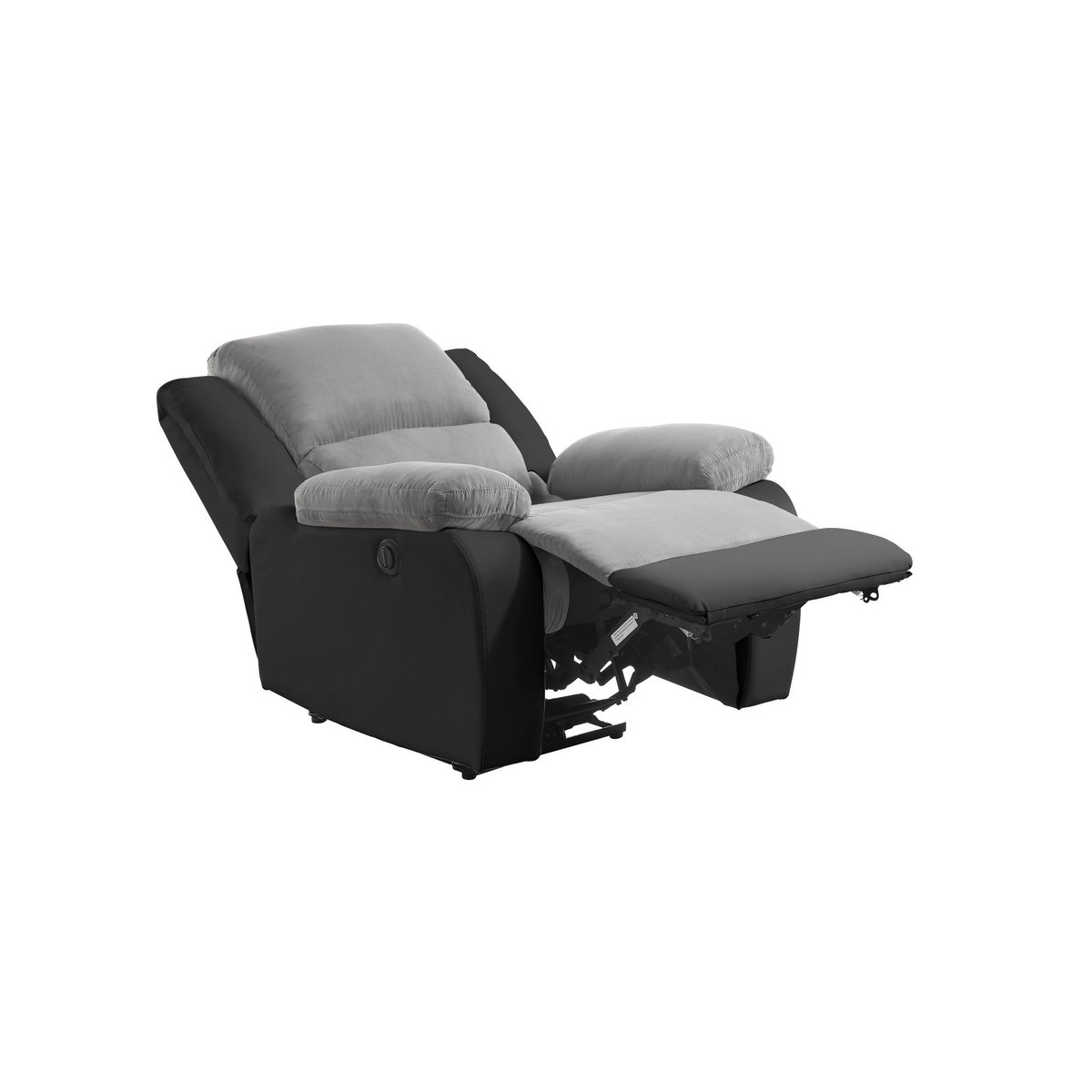 Fauteuil relax électrique tissu pu  et microfibre coloris gris/noir  HELENA