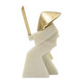 Voir la diapositive 3 : Paris Prix Statuette Déco Samouraï  Toku  24cm Blanc & Or