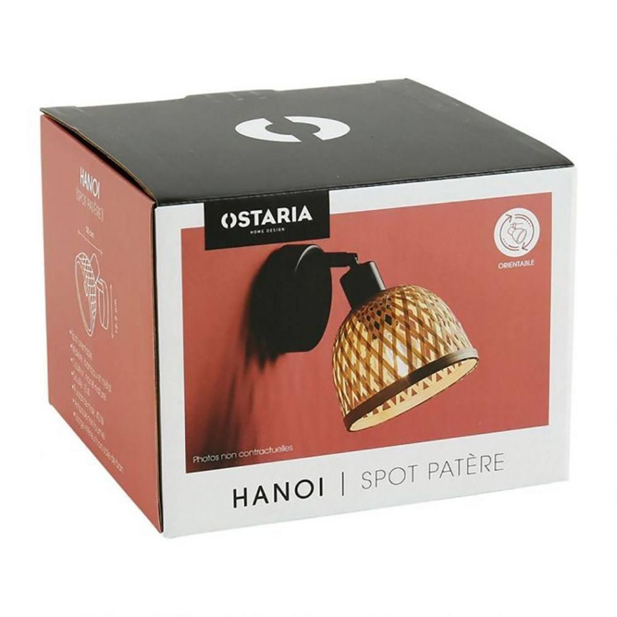 OSTARIA Applique spot orientable bambou Hanoi