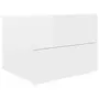 VIDAXL Table de chevet Blanc brillant 40x30x30 cm Bois ingenierie