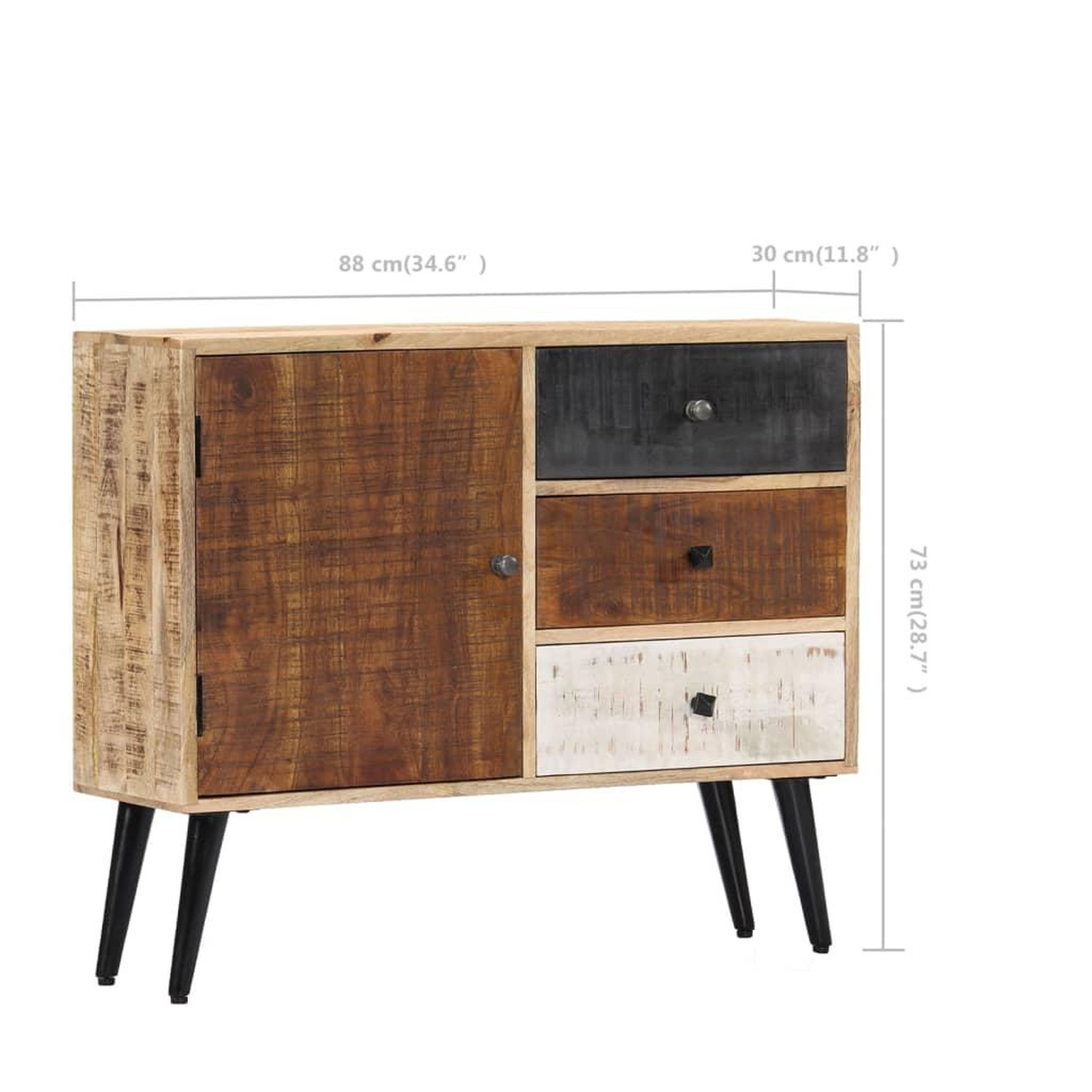 Voir la diapositive 6 : VIDAXL Buffet 88x30x73 cm Bois de manguier massif