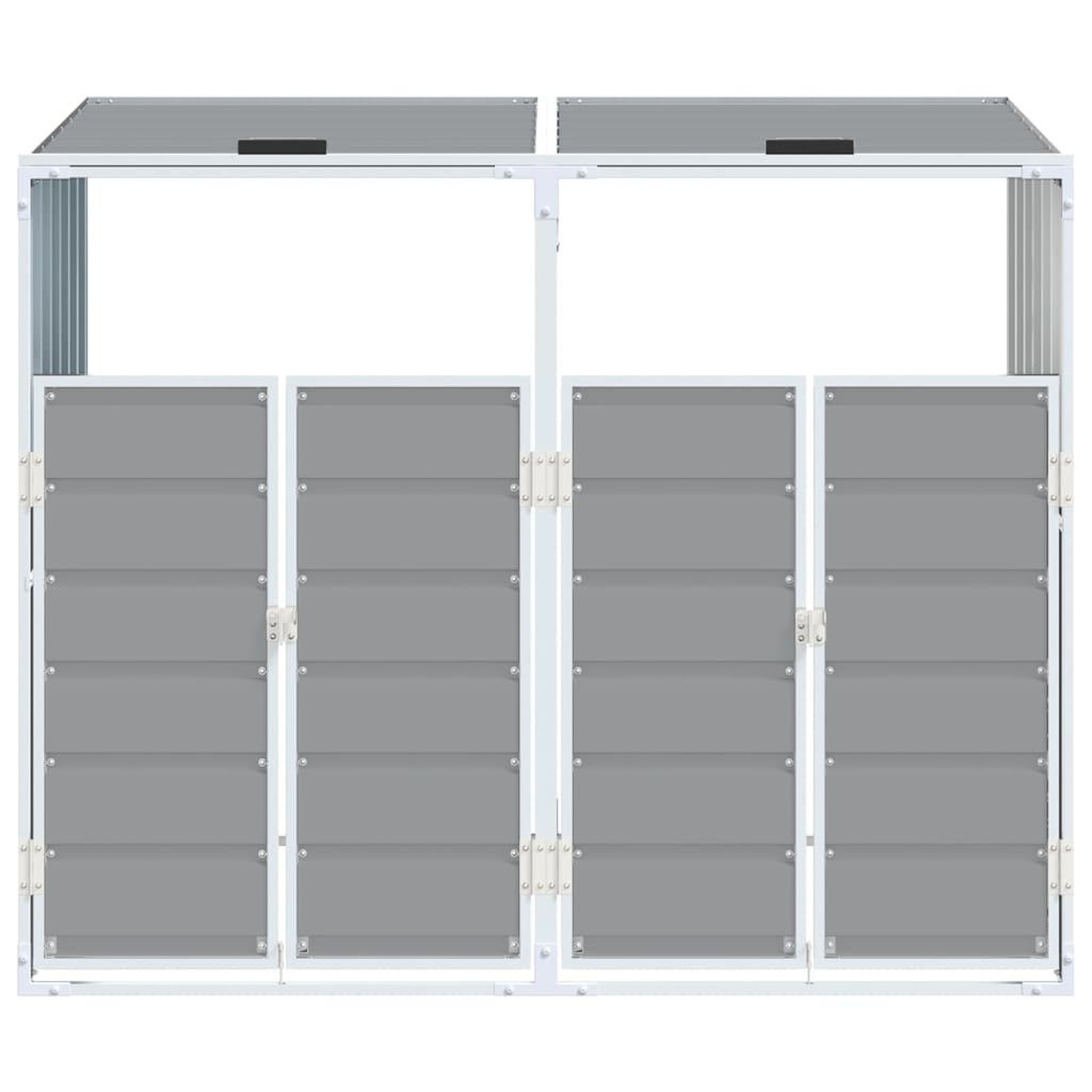 Voir la diapositive 5 : VIDAXL Rangement a roulettes pour poubelles pour deux bacs gris acier