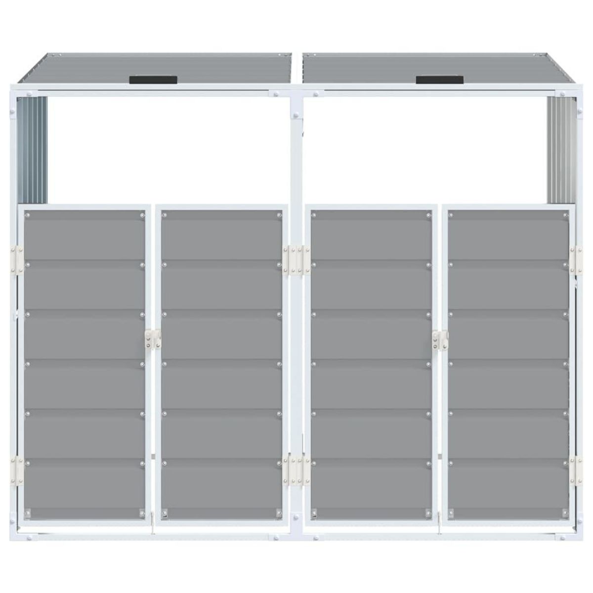 VIDAXL Rangement a roulettes pour poubelles pour deux bacs gris acier