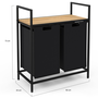 Voir la diapositive 5 : ID MARKET Panier à linge 2 bacs DETROIT tissu noir design industriel