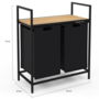 Voir la diapositive 5 : ID MARKET Panier à linge 2 bacs DETROIT tissu noir design industriel
