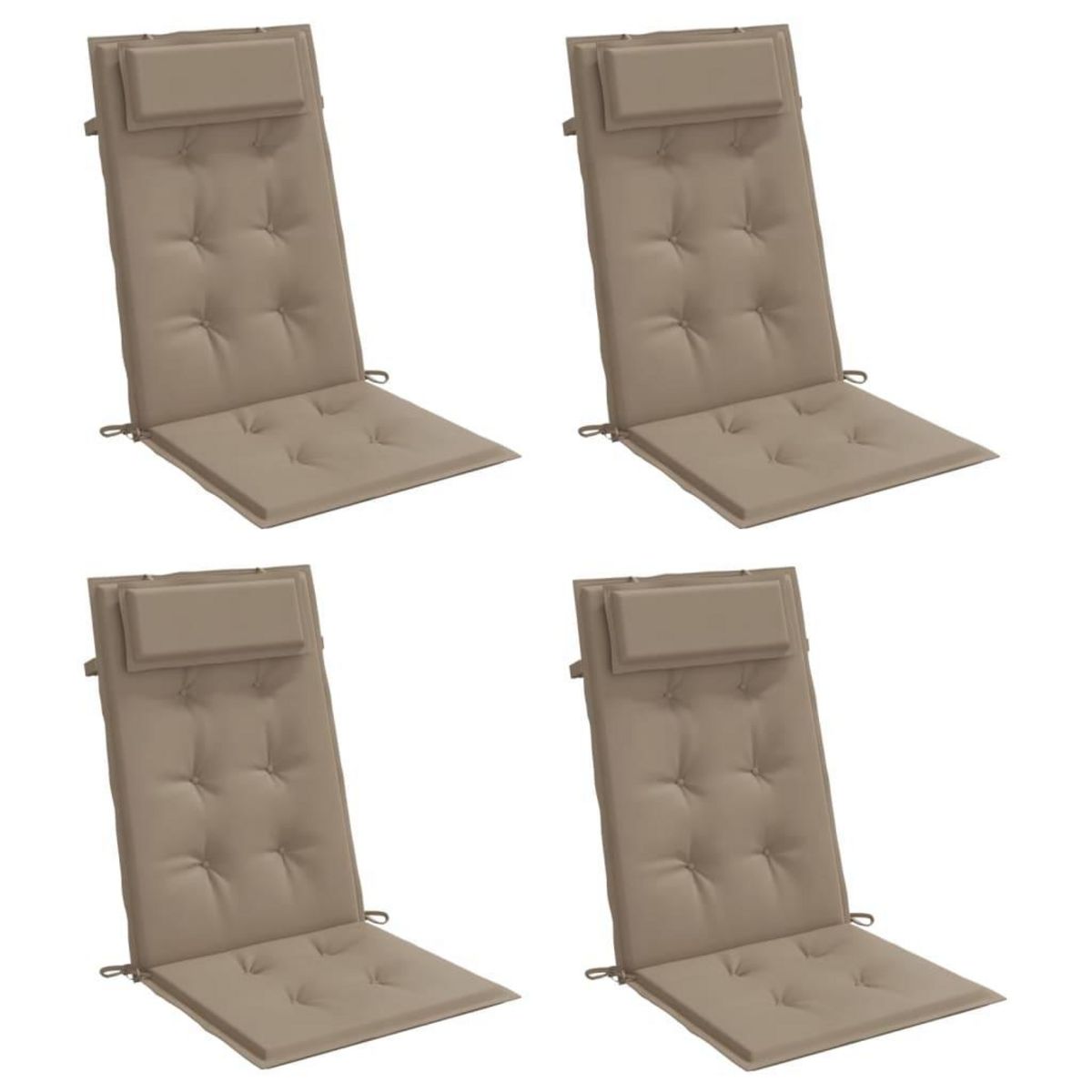 VIDAXL Coussins de chaise a dossier haut lot de 4 taupe tissu oxford