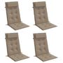 Voir la diapositive 3 : VIDAXL Coussins de chaise a dossier haut lot de 4 taupe tissu oxford