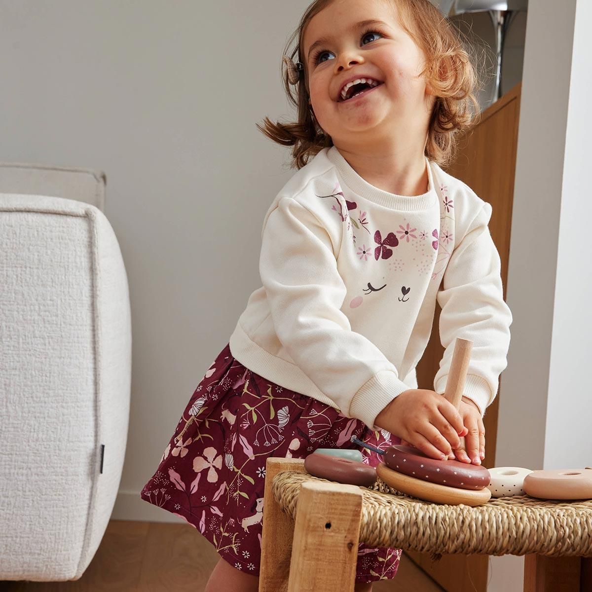 Petit Béguin Robe enfant en molleton Mila