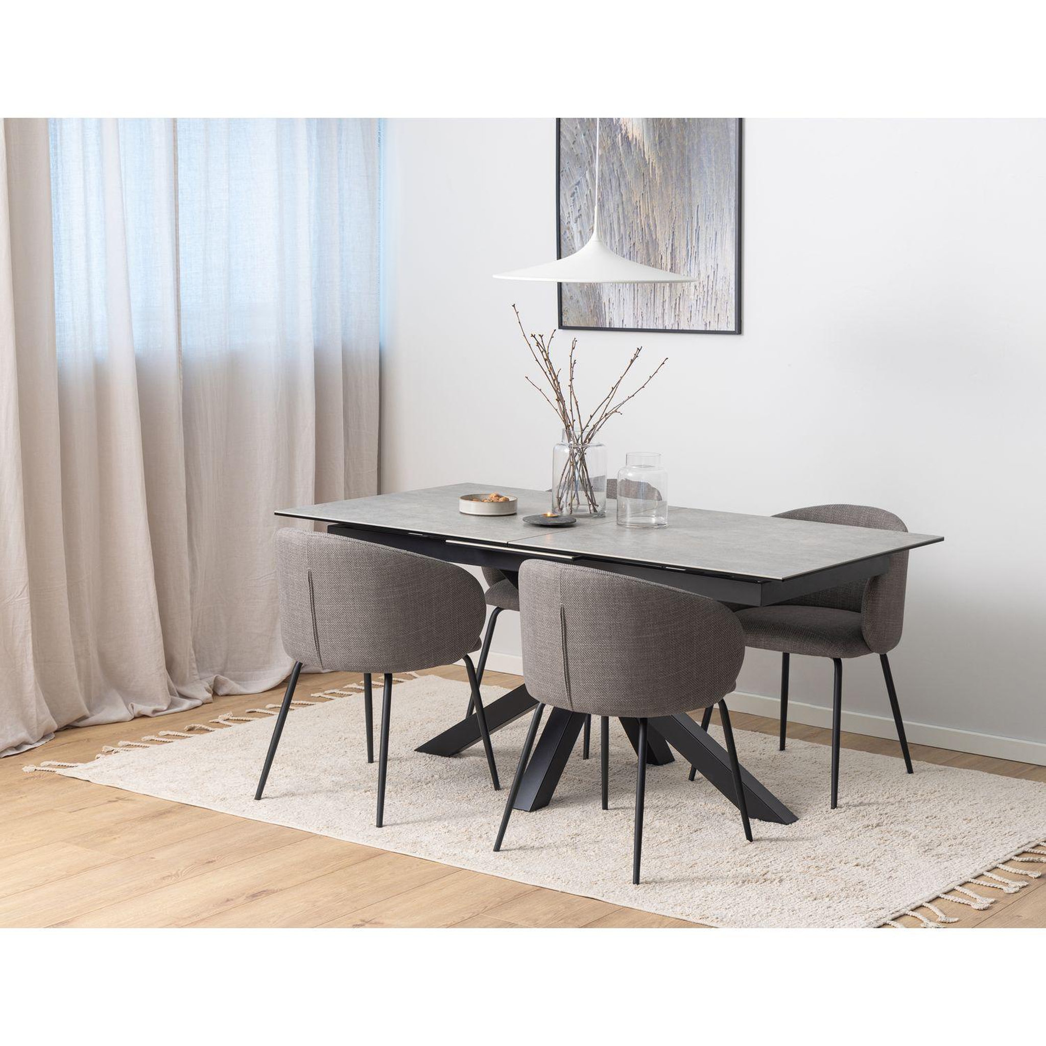 Voir la diapositive 5 : TOILINUX Lot de 2 chaises en tissu avec accoudoirs sören