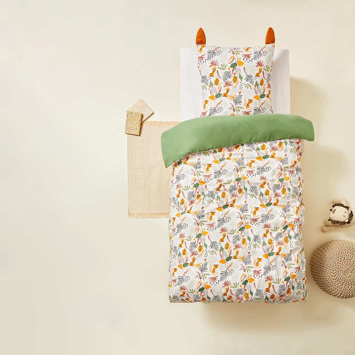 Petit Béguin Housse de couette enfant + taie d'oreiller en flanelle Dumbea