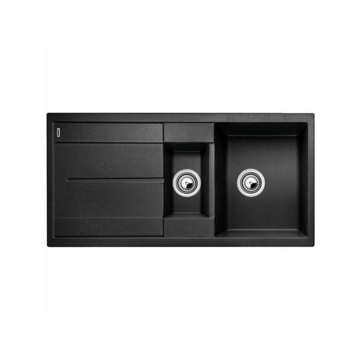 Blanco Evier à encastrer 60cm manuel gris/noire avec siphon - 513239