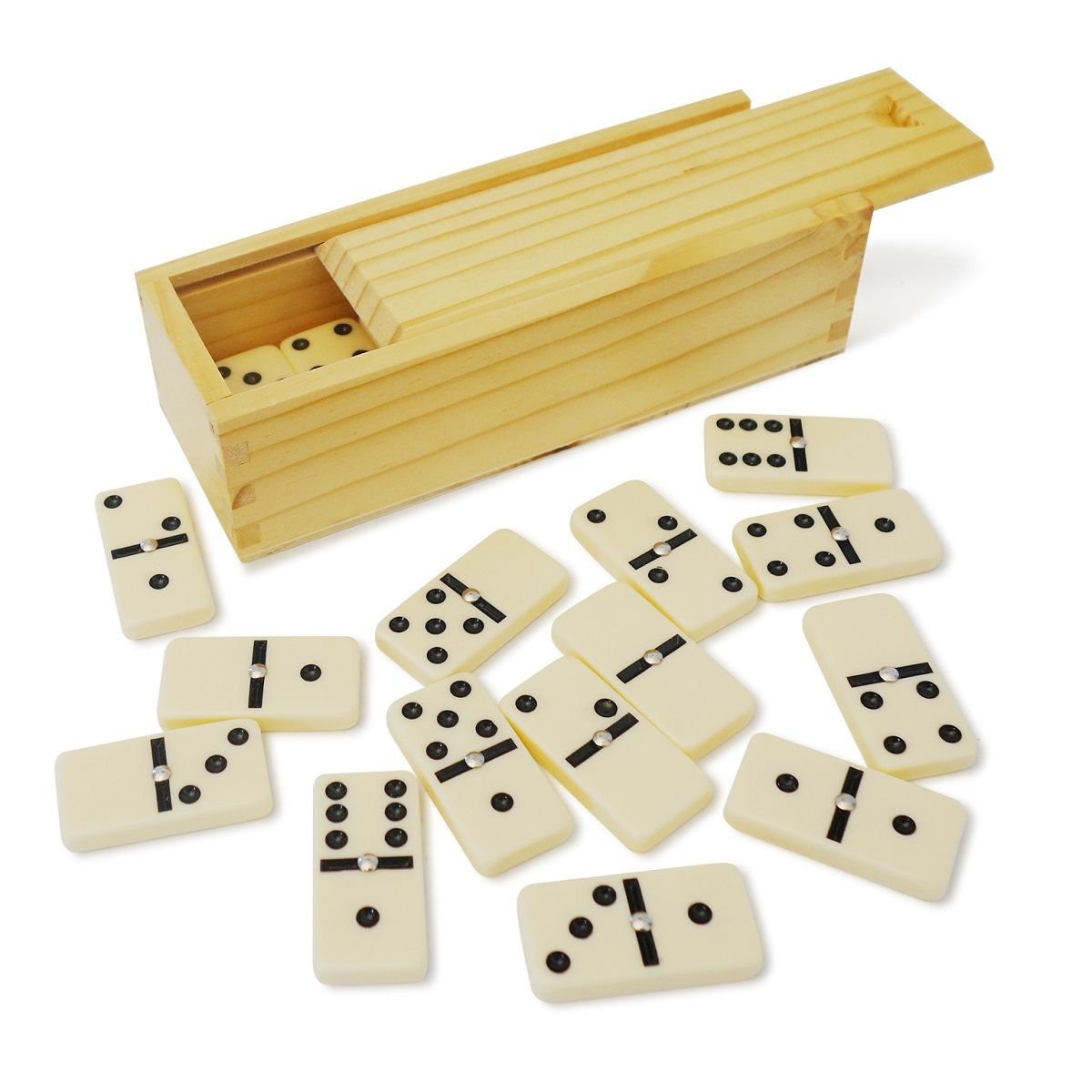 CARTAMUNDI Dominos avec plumier en bois