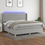 Voir la diapositive 1 : VIDAXL Sommier a lattes de lit matelas LED Gris clair 200x200 cm Tissu