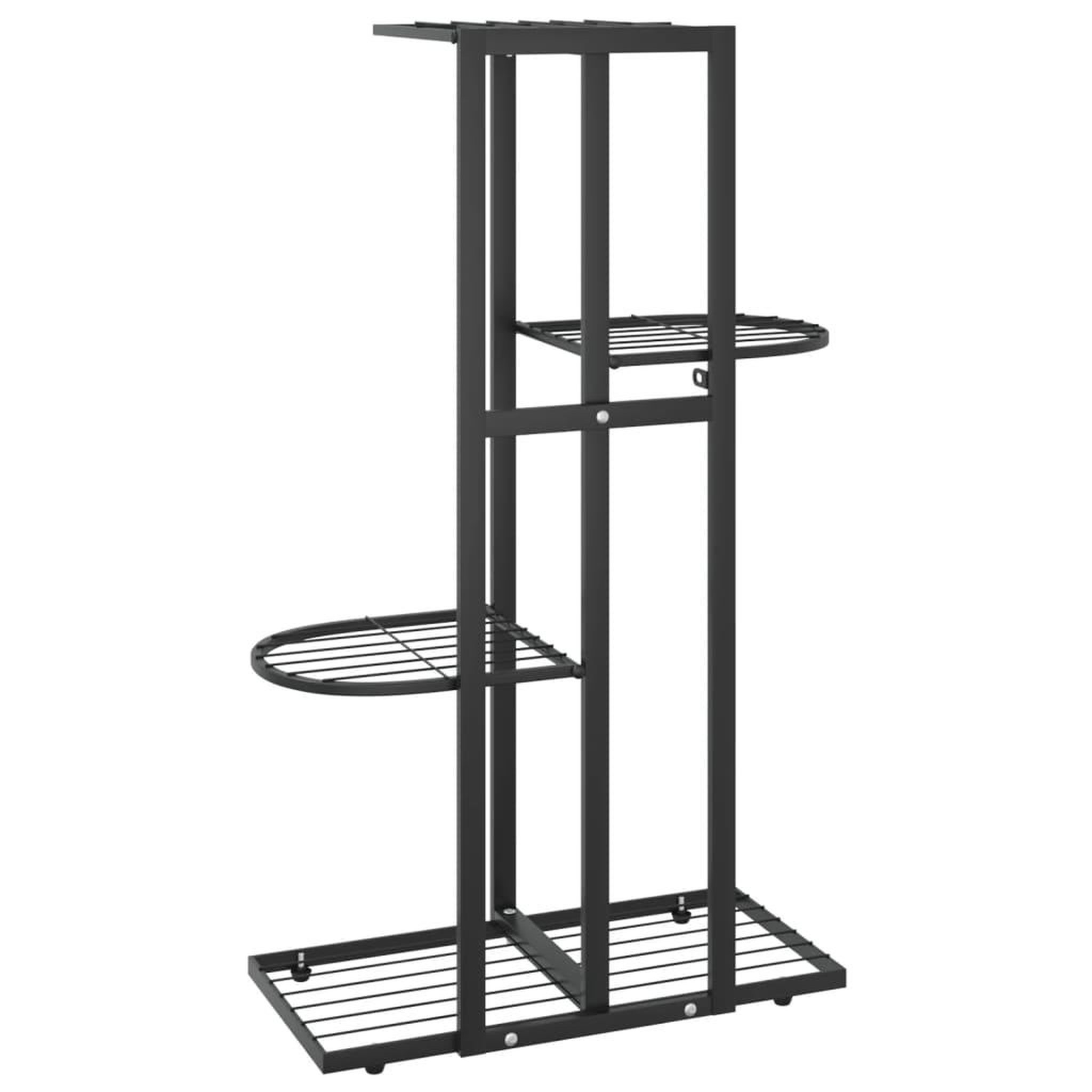 Voir la diapositive 5 : VIDAXL Support pour plantes 4 niveaux 43x22x76 cm Noir Metal