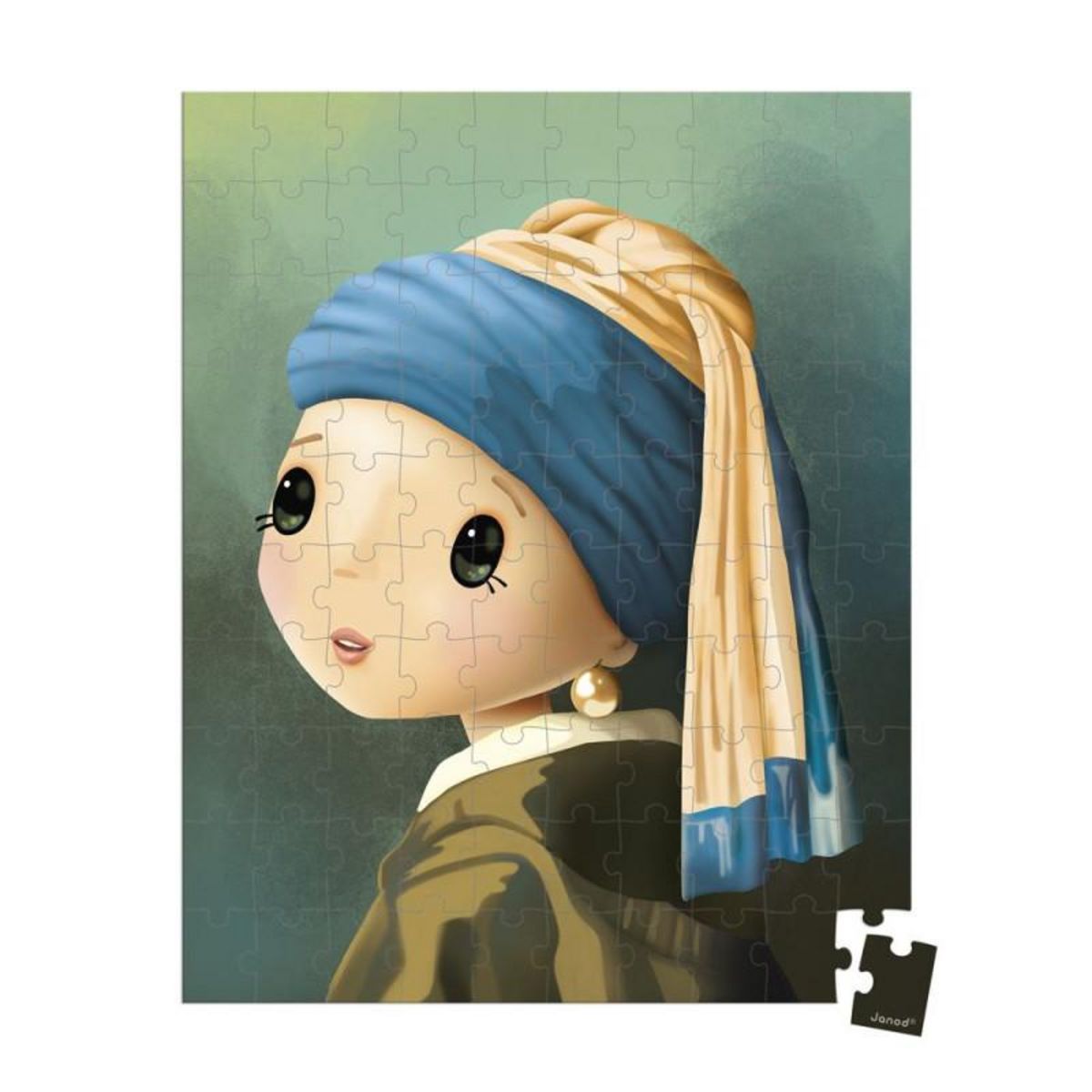 JANOD Puzzle 100 pièces Janod Inspiré de Vermeer avec poster