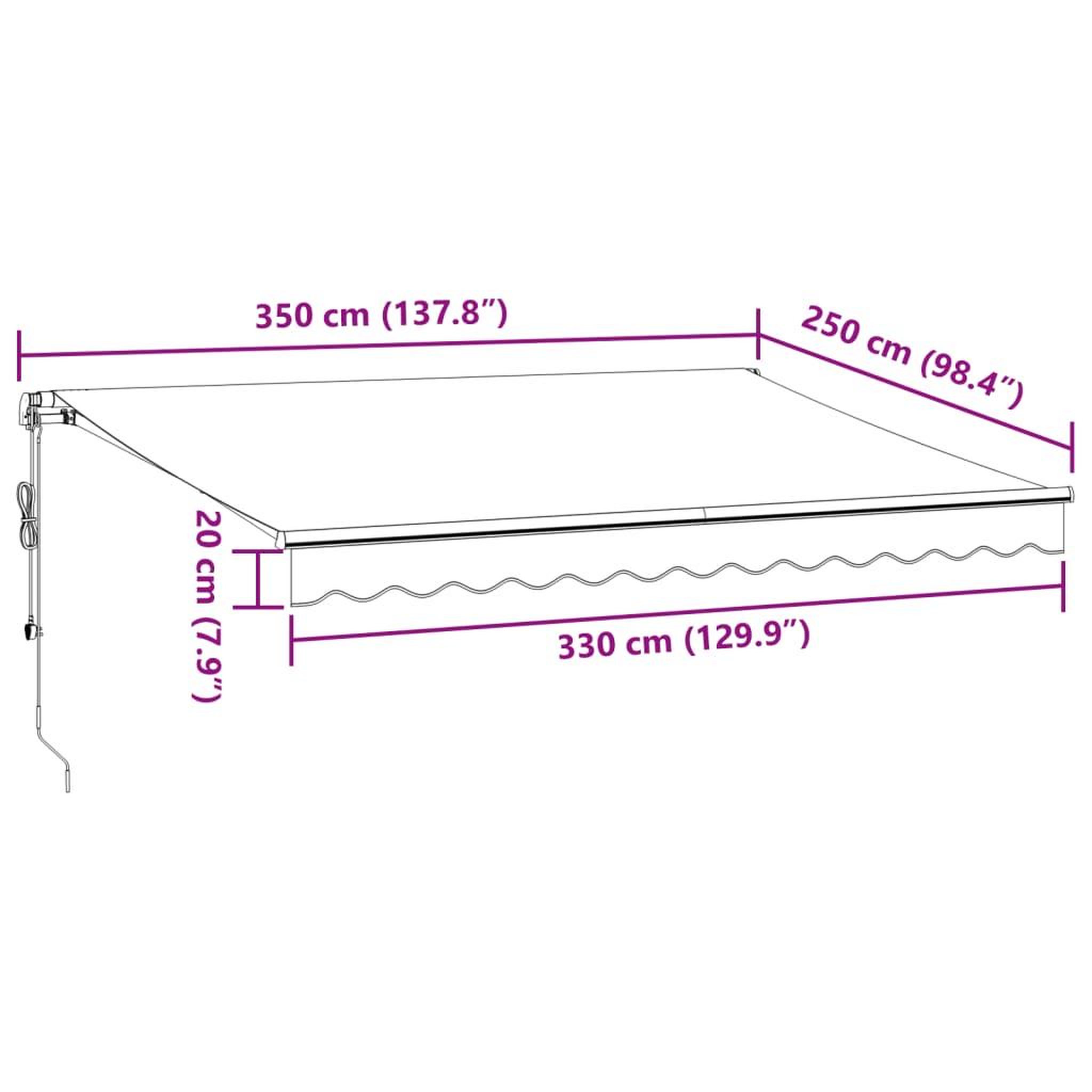 Voir la diapositive 6 : VIDAXL Auvent retractable automatique avec LED marron 350x250 cm