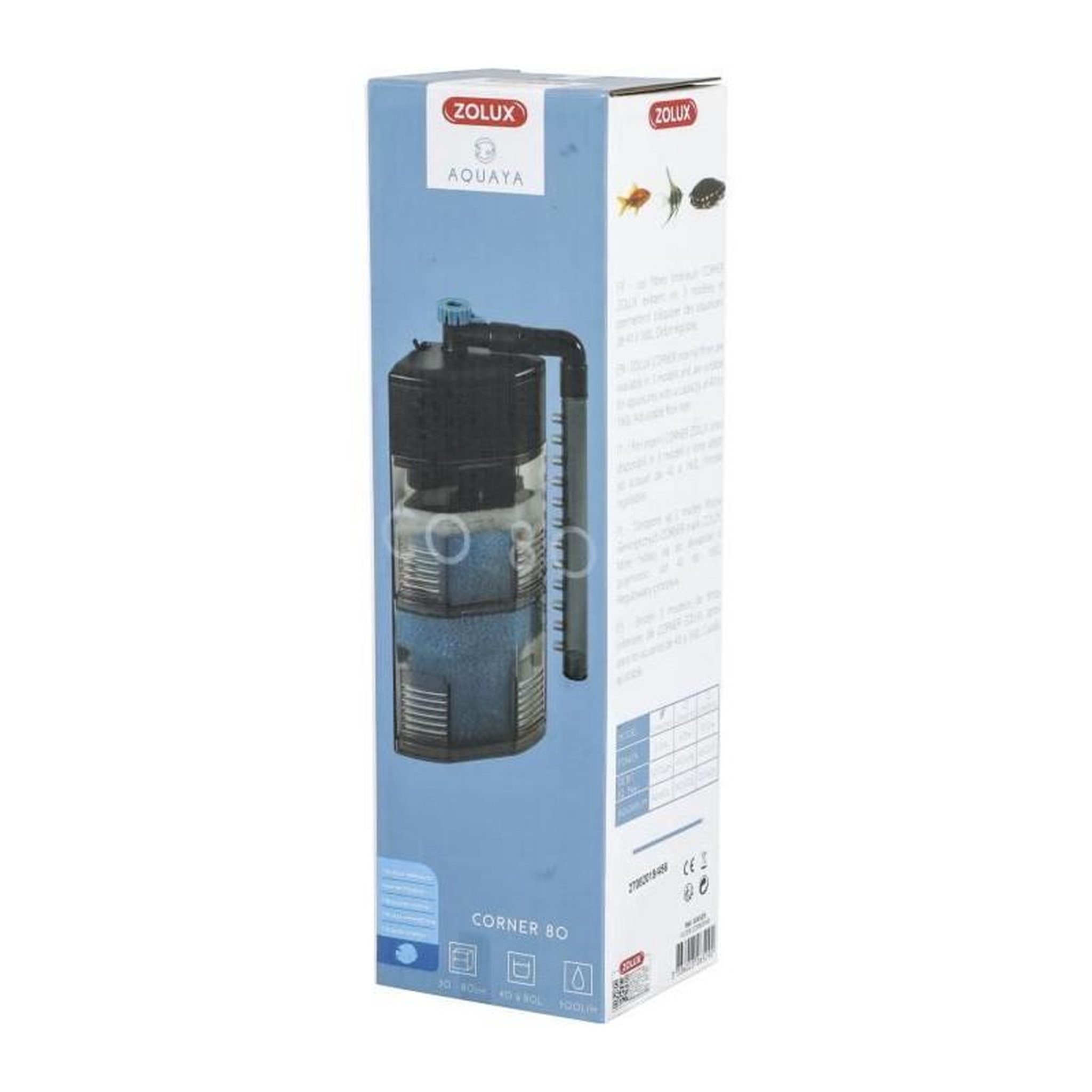 Voir la diapositive 3 : Zolux Filtre intérieur d'angle - Zolux - Pour aquarium de 40 a 80 L - Débit de 300 L/h - 5W