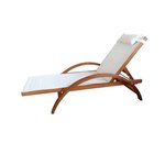 CONCEPT USINE Transat en bois et toile PVC blanc NAARI