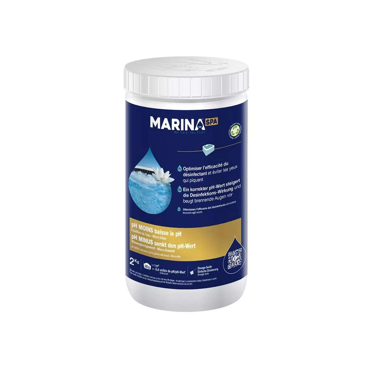 MARINA pH moins micro-billes pour spa 1,5 kg - Marina Spa