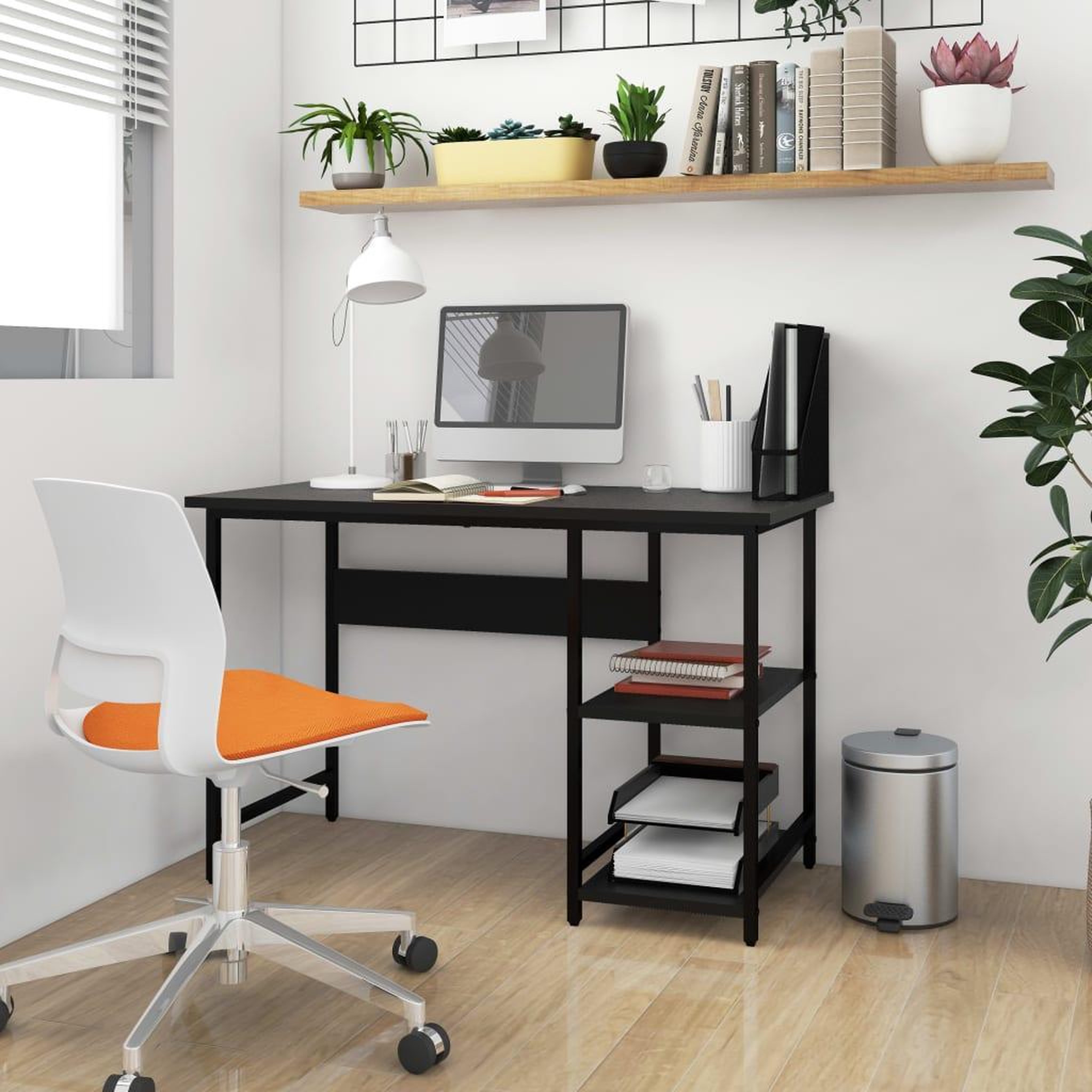 VIDAXL Bureau d'ordinateur Noir 105x55x72 cm MDF et metal