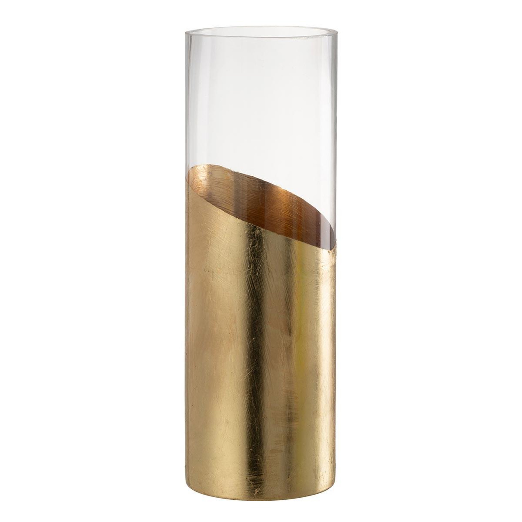 J-LINE Photophore Design en Verre  Moa  30cm Transparent & Or