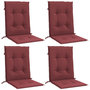 Voir la diapositive 3 : VIDAXL Coussins de chaise dossier bas lot de 4 rouge bordeaux melange