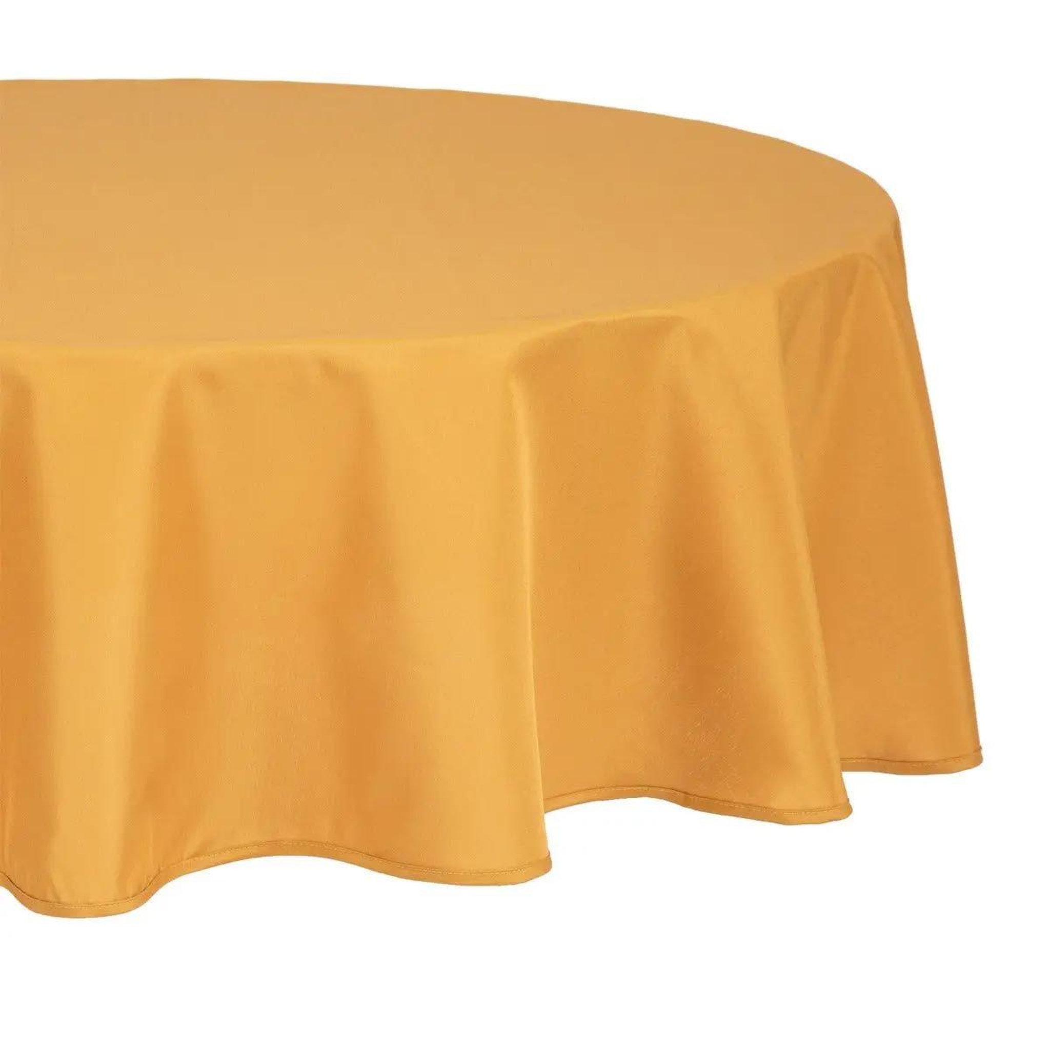 Voir la diapositive 1 : ATMOSPHERA Nappe antitache ronde  unie  180cm ocre