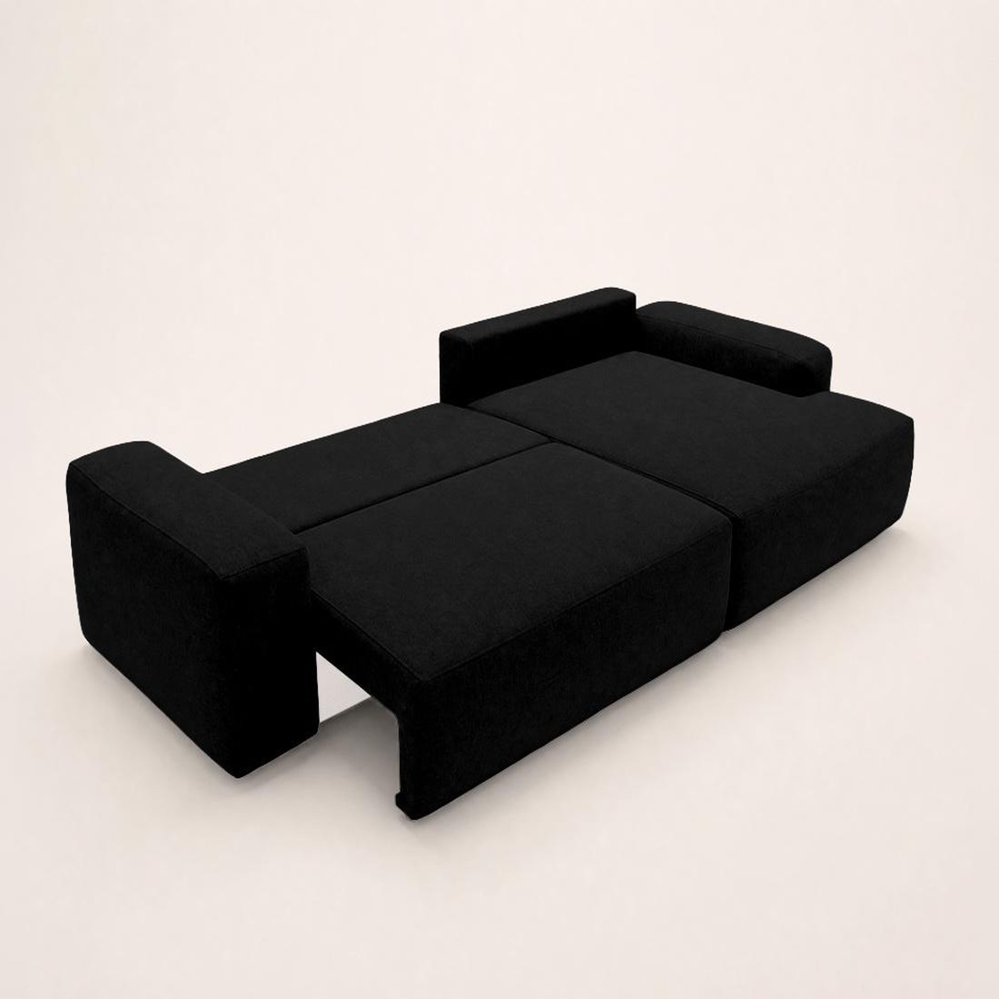 Voir la diapositive 4 : BEST MOBILIER Tama - canapé d'angle droit 4 places convertible avec coffre en tissu