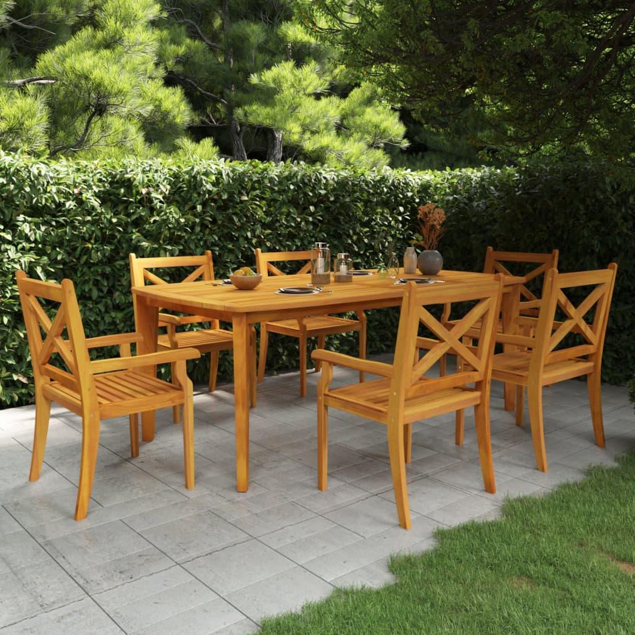 Voir la diapositive 1 : VIDAXL Table de jardin 200x100x75 cm Bois d'acacia solide