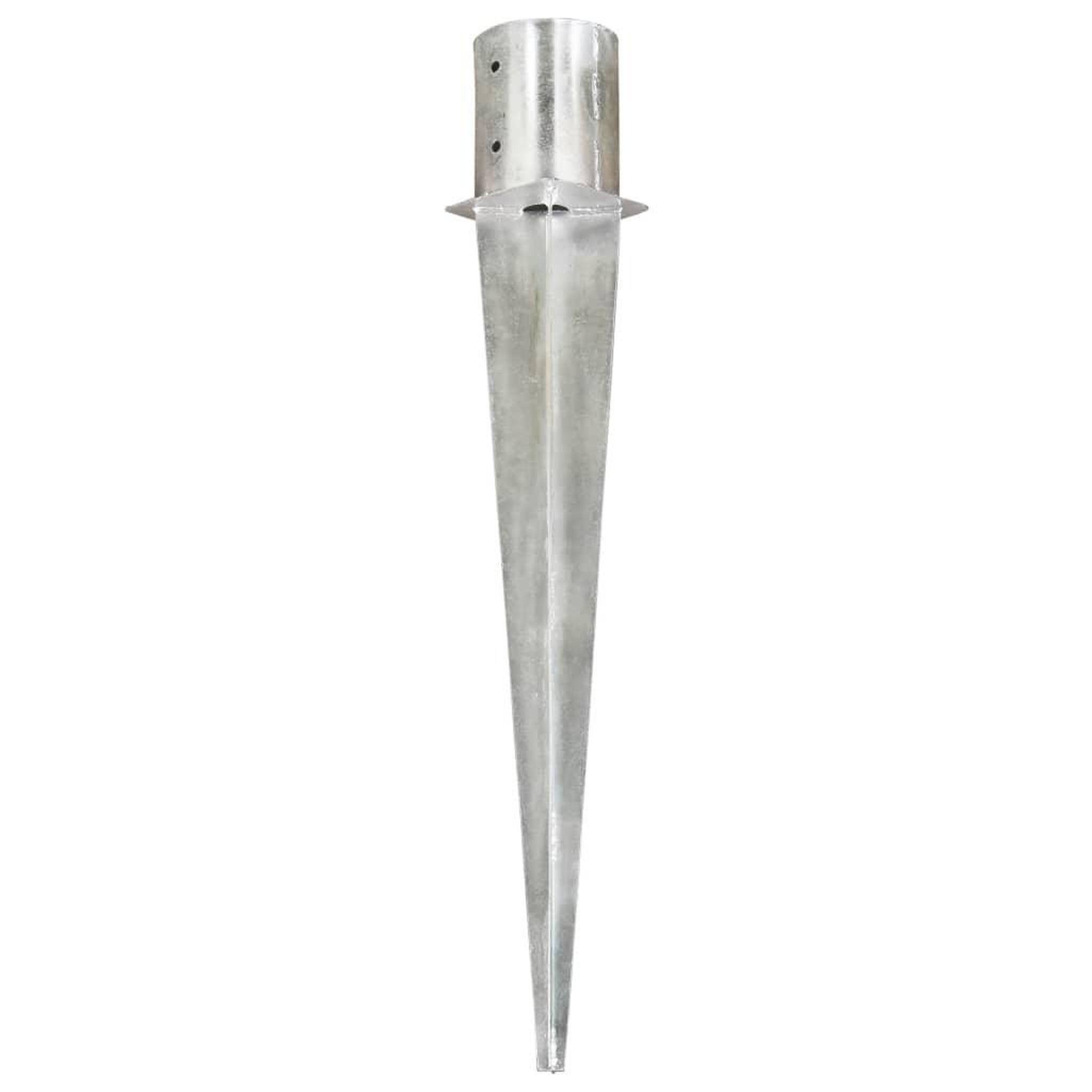 Voir la diapositive 2 : VIDAXL Piquets au sol 2 pcs Argente 12x91 cm Acier galvanise