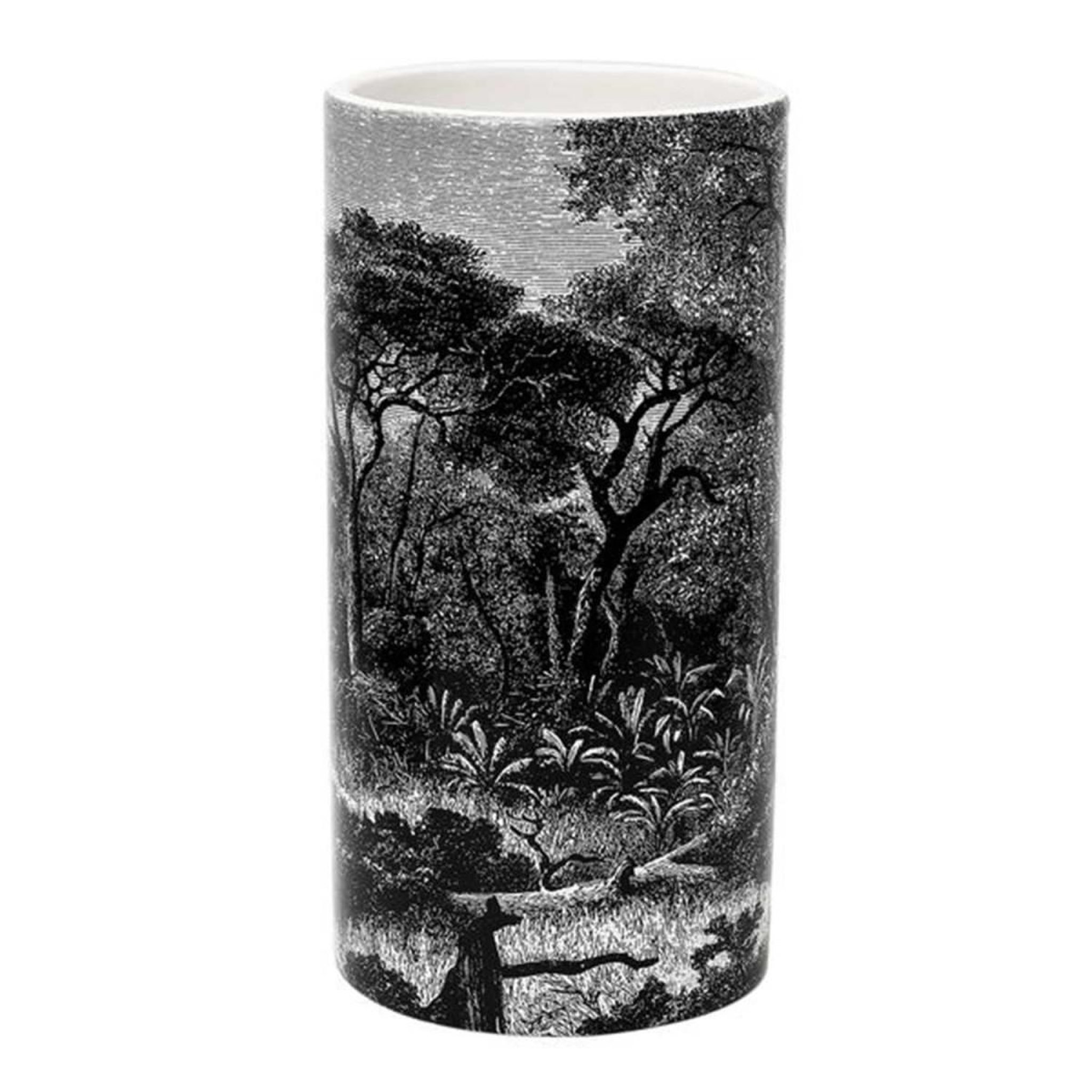 Voir la diapositive 2 : The Home Deco Factory Vase cylindre en dolomite  black forest  25cm noir