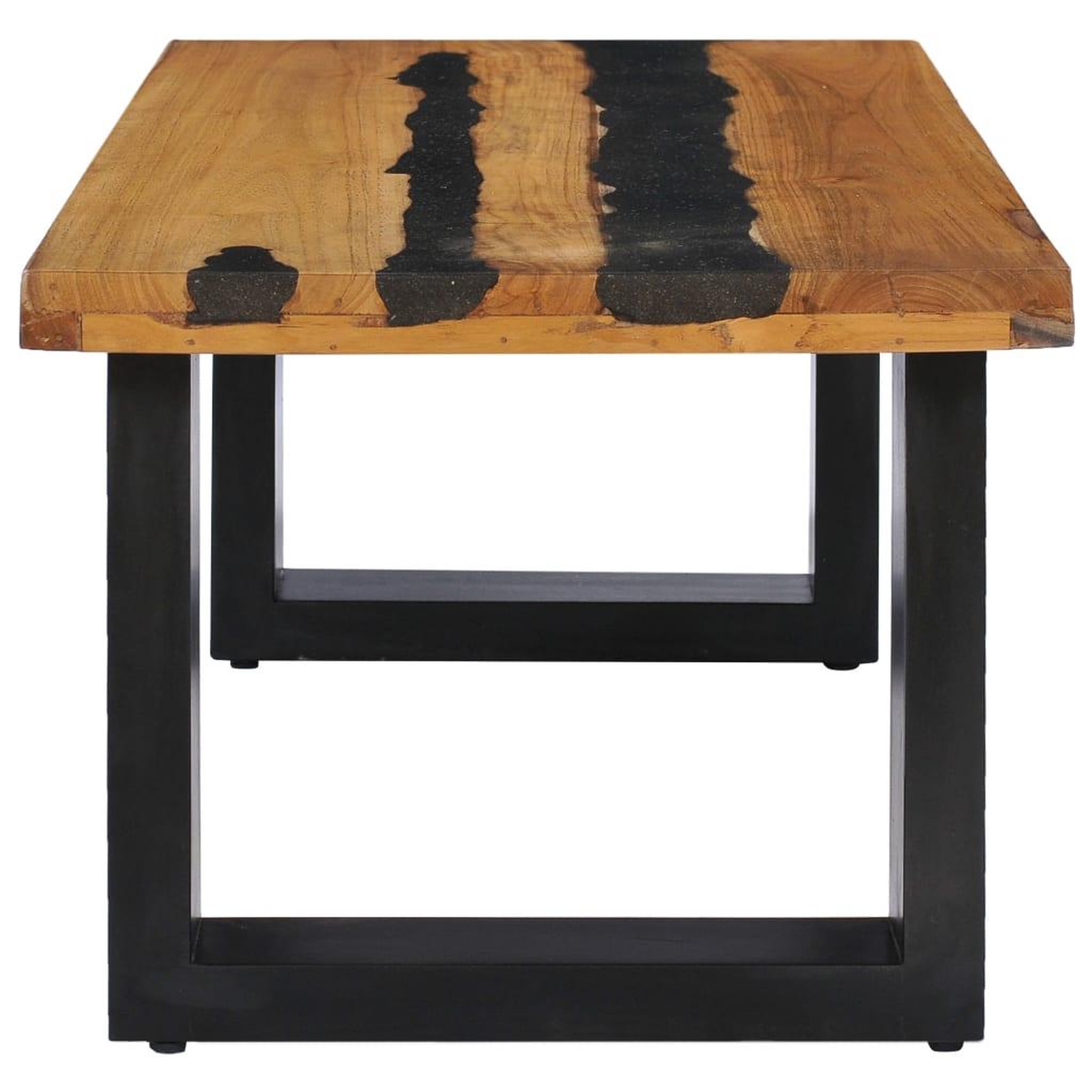 Voir la diapositive 4 : VIDAXL Table basse 100x50x40 cm Bois de teck massif et pierre de lave