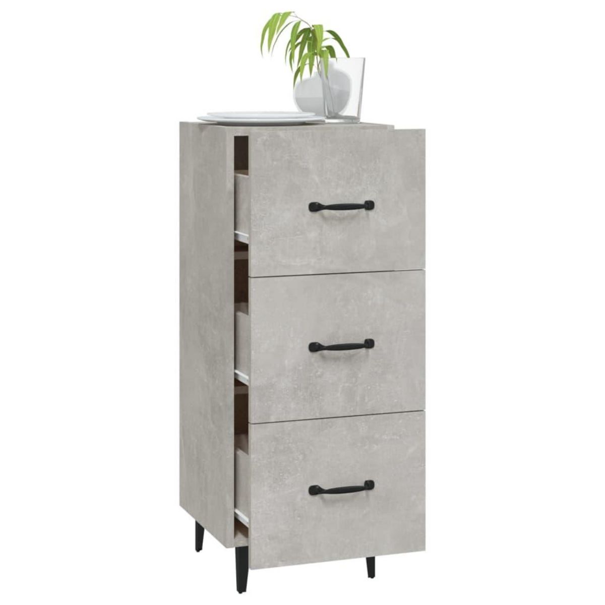 VIDAXL Buffet Gris beton 34,5x34x90 cm Bois d'ingenierie