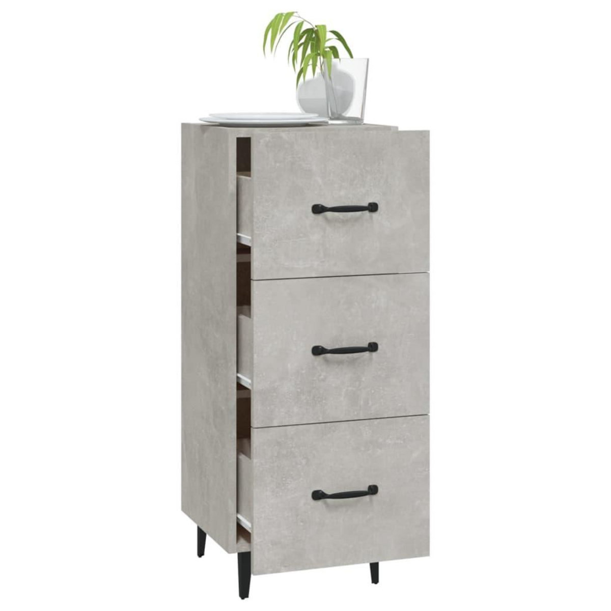 VIDAXL Buffet Gris beton 34,5x34x90 cm Bois d'ingenierie