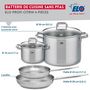 Voir la diapositive 2 : ELO Set de 2 Poêles de cuisson 24 et 28 cm et 2 faitouts 16 et 26 cm Elo Profi Citrin