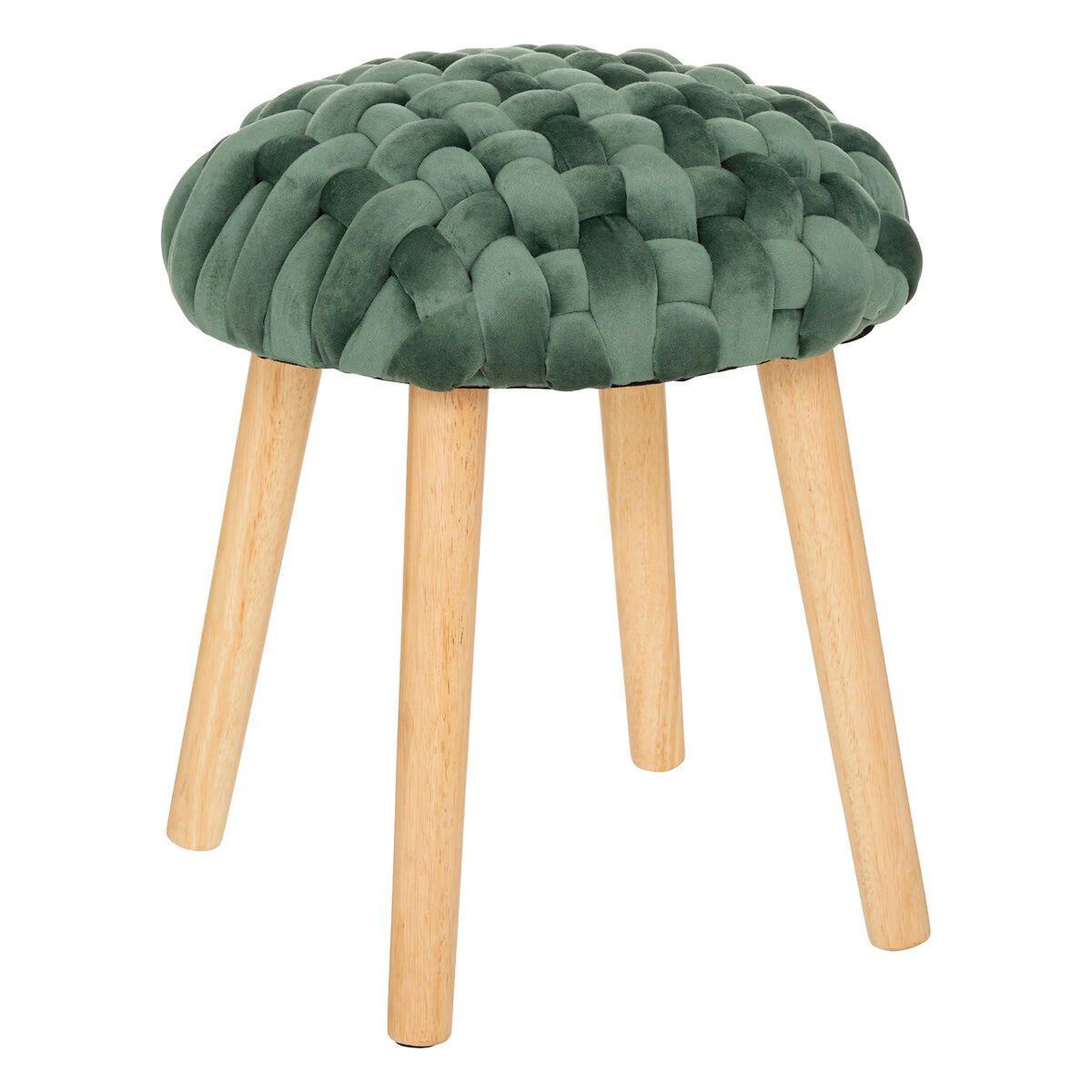 Voir la diapositive 1 : ATMOSPHERA Tabouret design  tricot  43cm vert jade