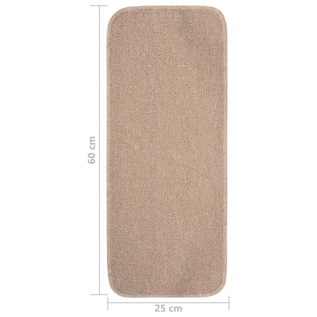 VIDAXL Tapis escalier antiderapants 15 pcs 60x25cm Beige Rectangulaire