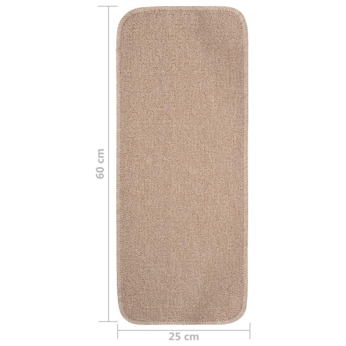 VIDAXL Tapis escalier antiderapants 15 pcs 60x25cm Beige Rectangulaire