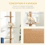 Voir la diapositive 6 : PAWHUT Arbre à chat poteau à griffer hauteur réglable dim. 43L x 27I x 228-260H cm 4 niveaux d'activités marron