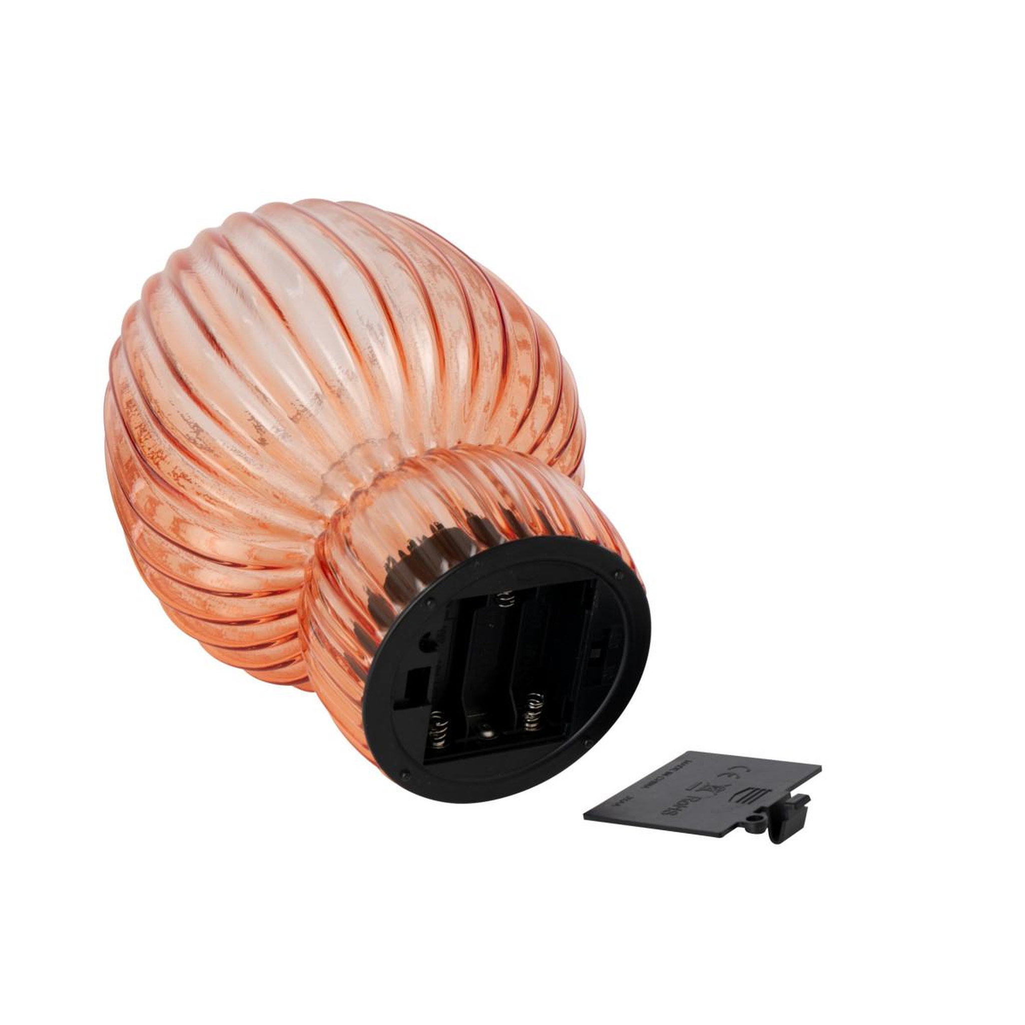 Voir la diapositive 3 : J-LINE Lampe à poser sans fil en verre  aura  21cm orange